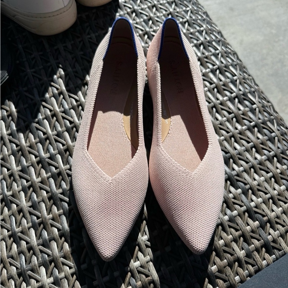 Rothy’s light pink ballet flats